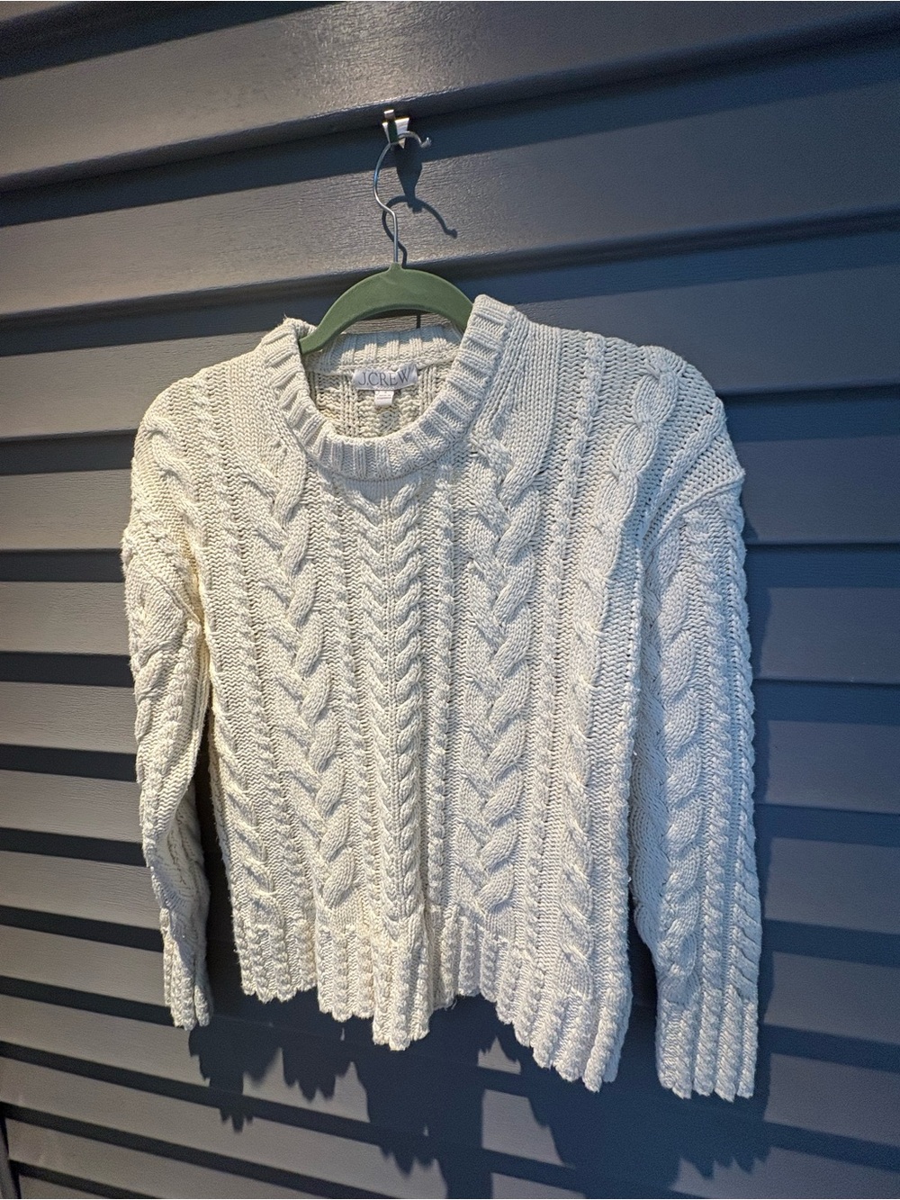 J. Crew Cream Cable Knit Crew Sweater